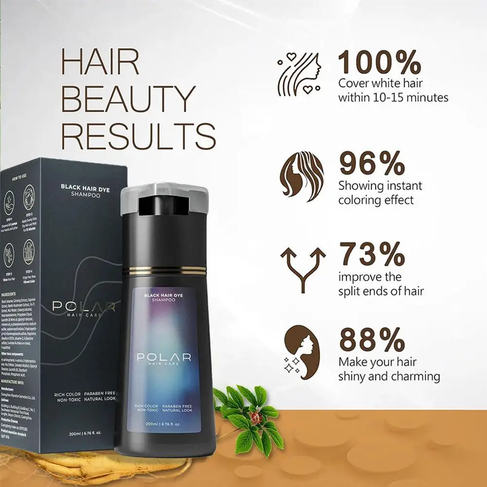 Hair Care Natural Ingredients - 200 мл шампуня-краски для волос, быстродействующий